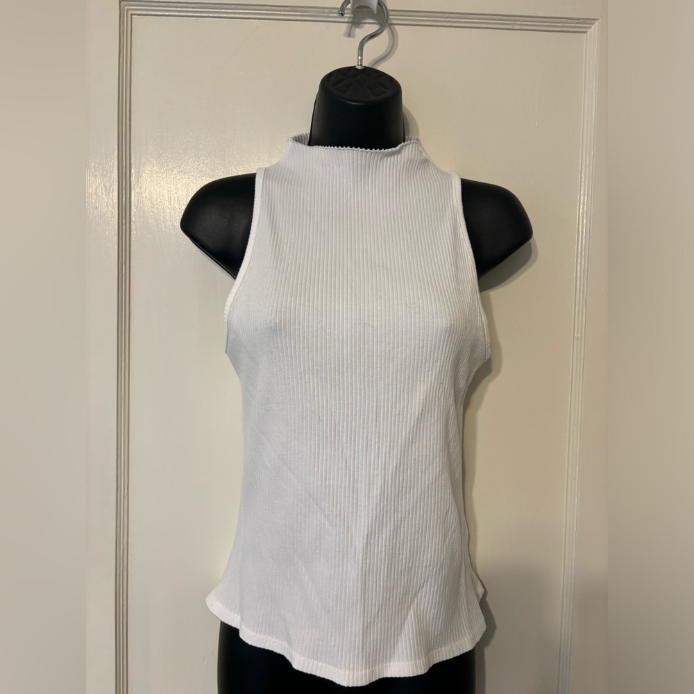 Anthropologie Maeve ribbed sleeveless mock neck top